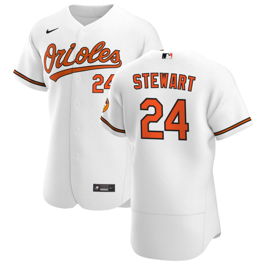 Baltimore Orioles 24 DJ Stewart Men Nike White Home 2020 Authentic Player MLB Jersey